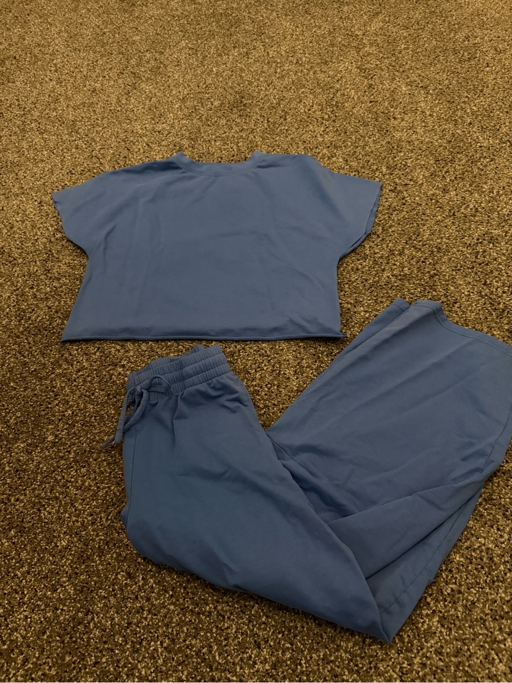 BKE Blue Short-Sleeve Top & Jogger Pajama Set